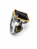 ITALIAN BLACK STONE RING